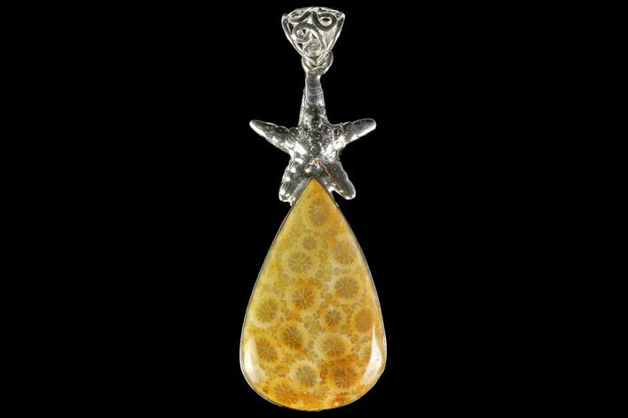 Million Year Old Fossil Coral Pendant - Sterling Silver #142283